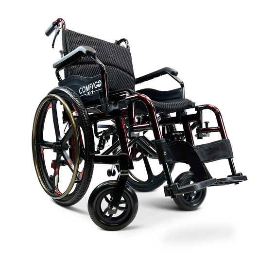 COMFYGO | X-1 ComfyGO Manual Lightweight Wheelchair (17.5″ Wide Seat) | X-1