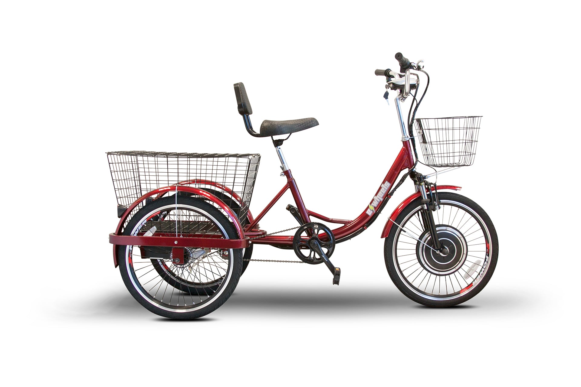 eWheels - 3 Wheels Electric Trike - 400lbs Weight Capacity - EW-29 Red