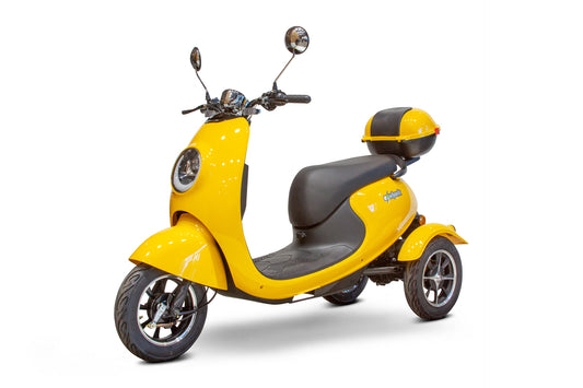 eWheels - 3 Wheels Recreational Mobility Scooter - 350lbs Weight Capacity - EW-Bugeye Yellow