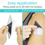 Vive Health - TENS Unit Replacement Pads, 2" x 4" Fabric, PreGelled, 2mm Lead, Pack of 40