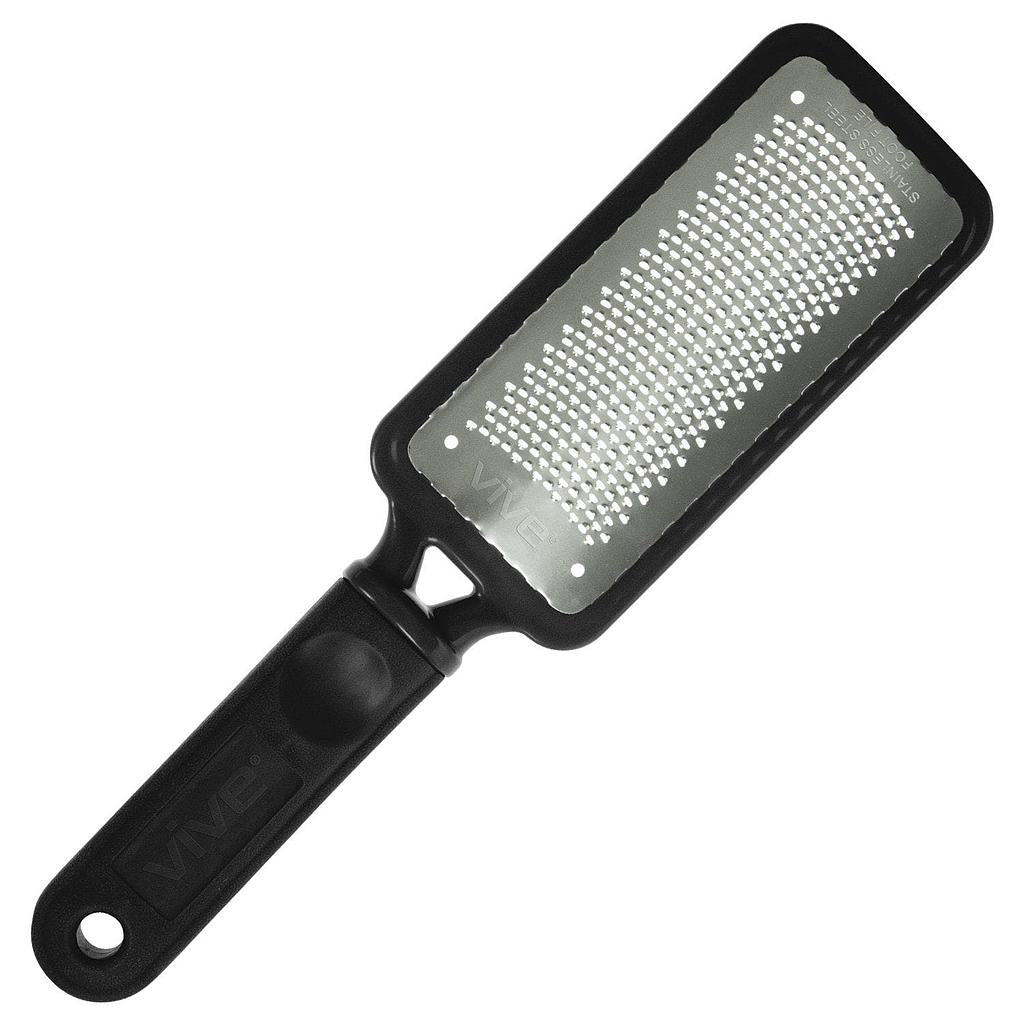 Vive Health - Pedicure Foot File, Curved Stainless Steel with Carry Bag