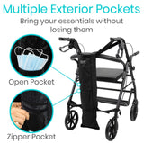 Vive Health - Oxygen Tank Holder, Holds D/E Cylinders, Reinforced Straps, Extra Pockets, Black, Gray