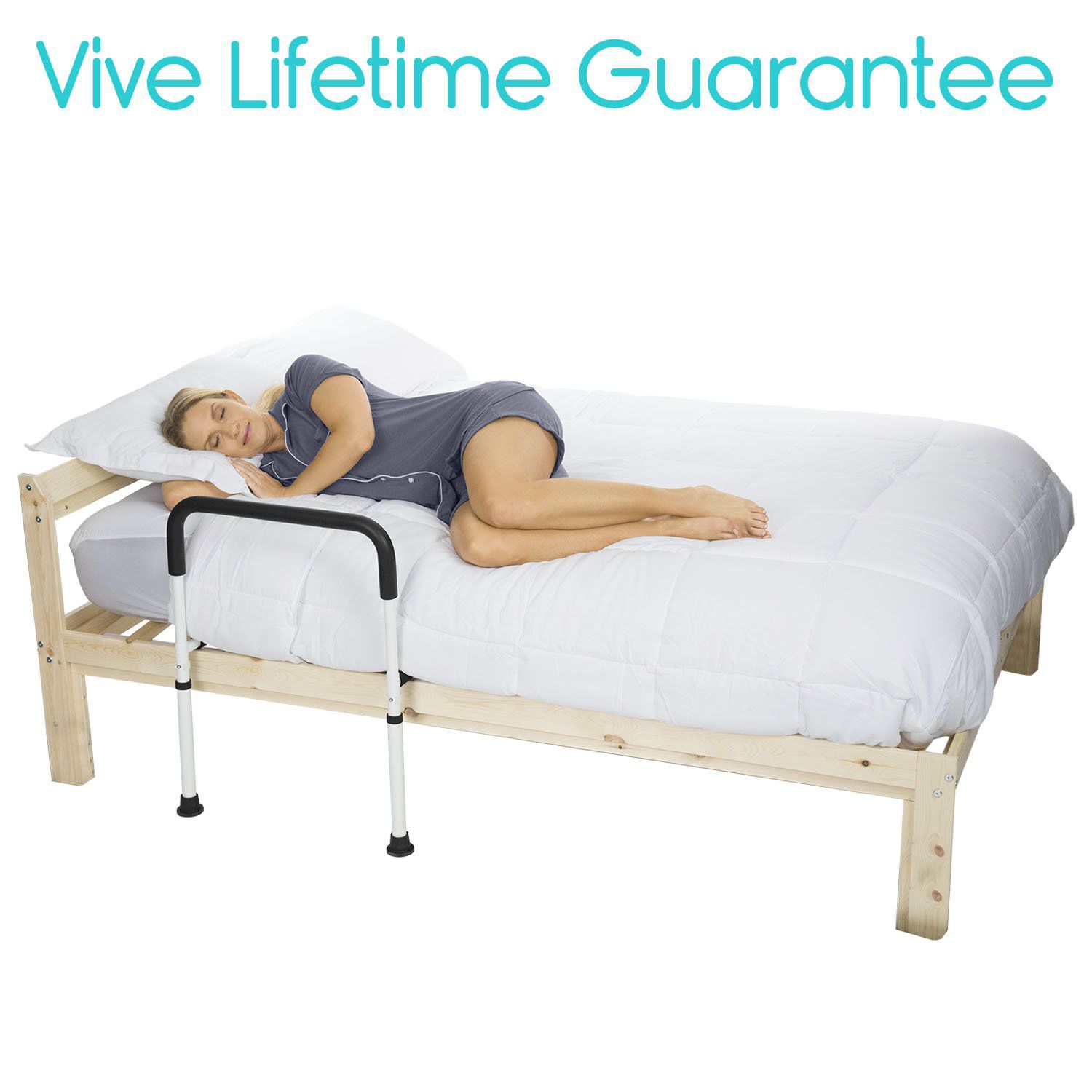 Vive Health - Height Adjustable Steel Bed Safety Rail with Non-Slip Foam