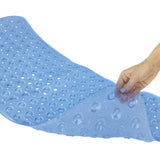 Vive Health - 38" x 15" Bath Mat, Nonslip Suction Cups, Blue PVC