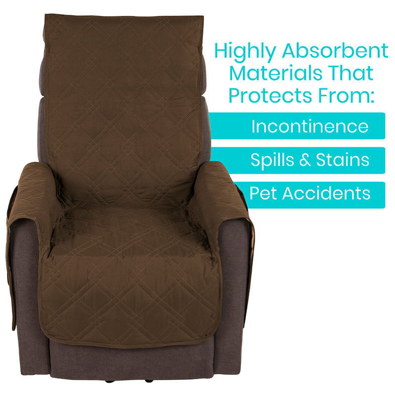 Vive Health - Full Chair Incontinence Cover, Waterproof 26" Seat, Armrest Flap with Pockets