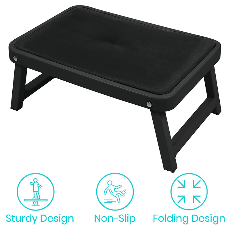 Vive Health - Single Step, 6.5" Folding Step Stool, 250 lbs Weight Capacity, Wide Base, Nonslip Platform