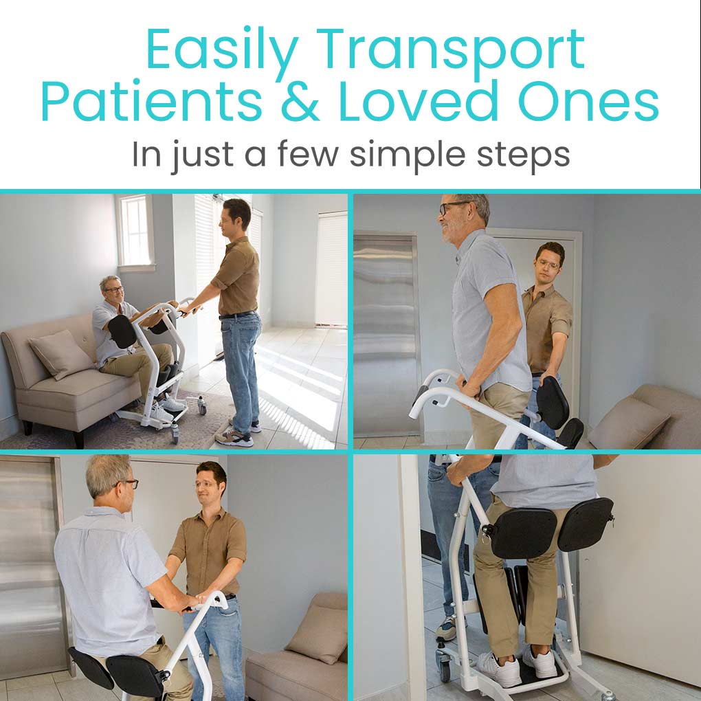 Vive Health - Transport Stand Assist, Padded Steel, Locking Base, Supports Up To 400lbs