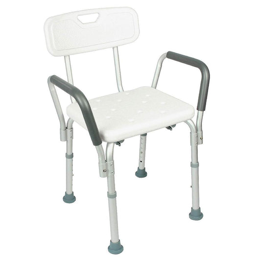 Vive Health - 15.75" Seat, Nonslip Shower Chair w/ Adjustable Height, Rust Proof