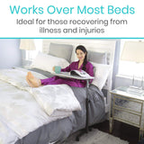 Vive Health - Compact Overbed Table, Steel Frame, Swivel Castors, Rimmed Tabletop