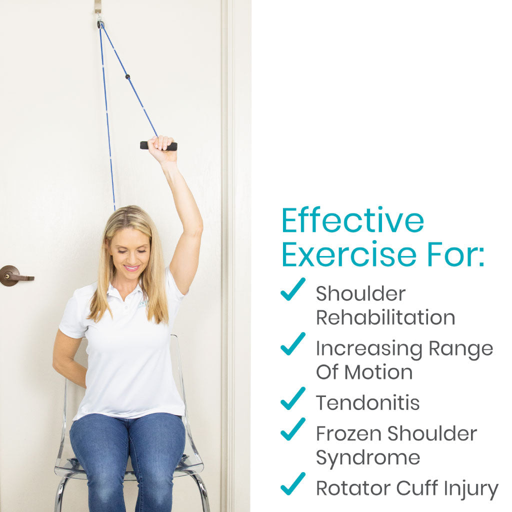 Vive Health - Shoulder Pulley, Metal/Nylon Pulley, Rope w/Door Anchor