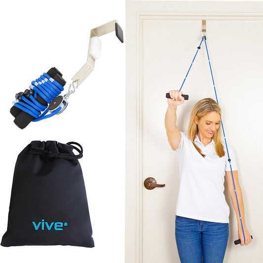 Vive Health - Shoulder Pulley, Metal/Nylon Pulley, Rope w/Door Anchor