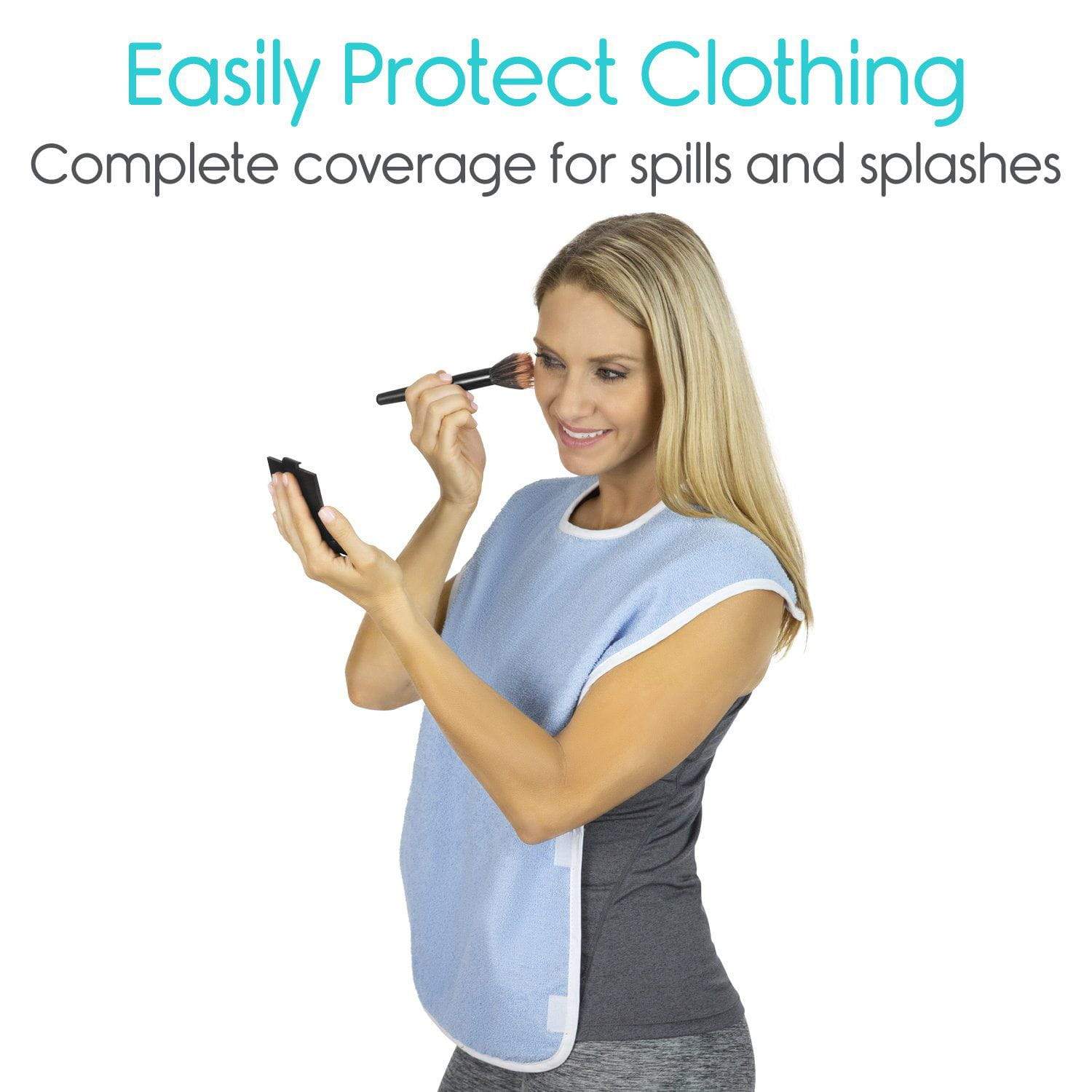 Vive Health - 6-pack, Adult Bibs, 30” x 18", Waterproof Lining, Machine Washable