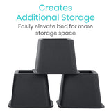 Vive Health - Stackable Bed Risers, 4-3", 4-5", Durable Plastic, Nonskid