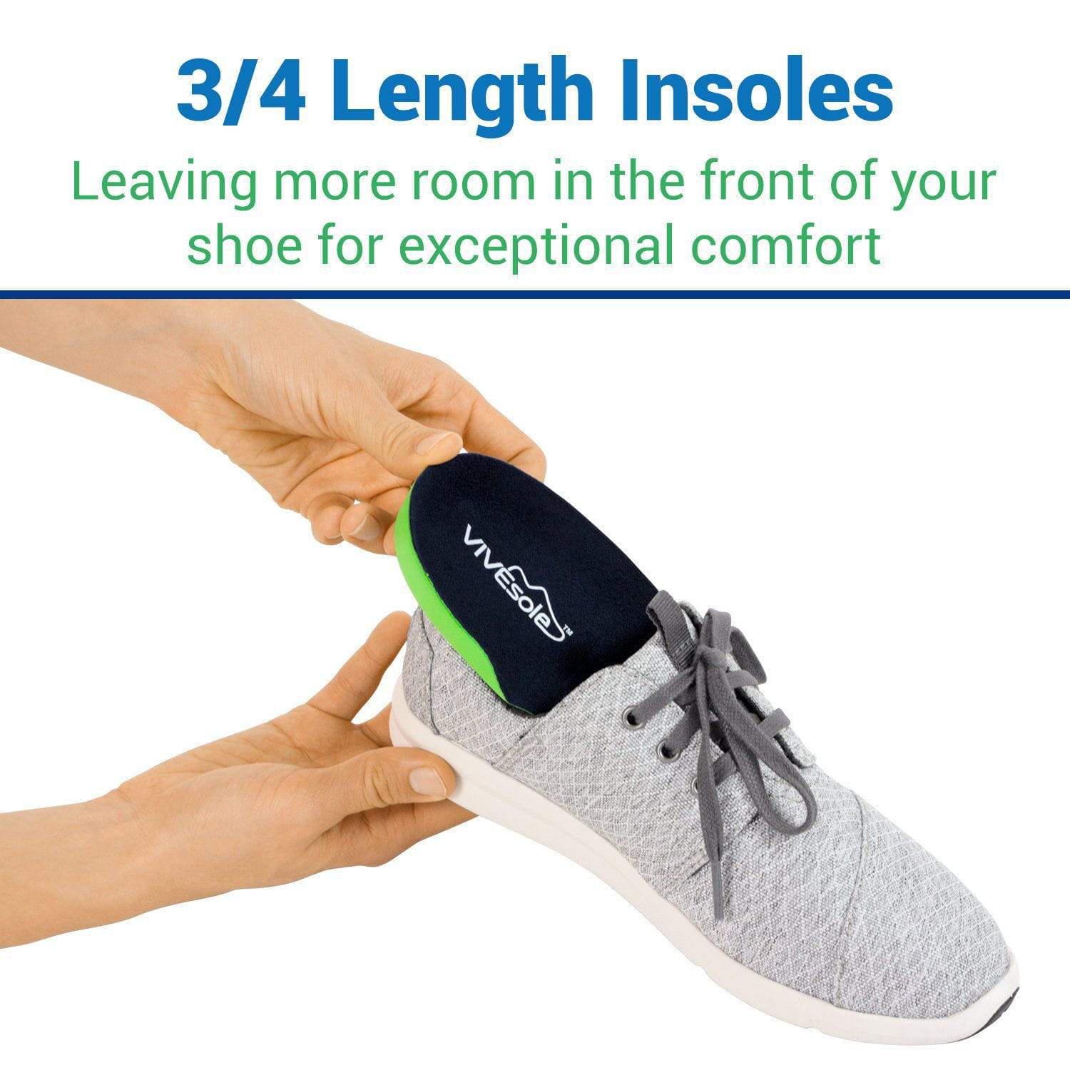 Vive Health -  Plantar Series - 3/4 Length Foam Insoles