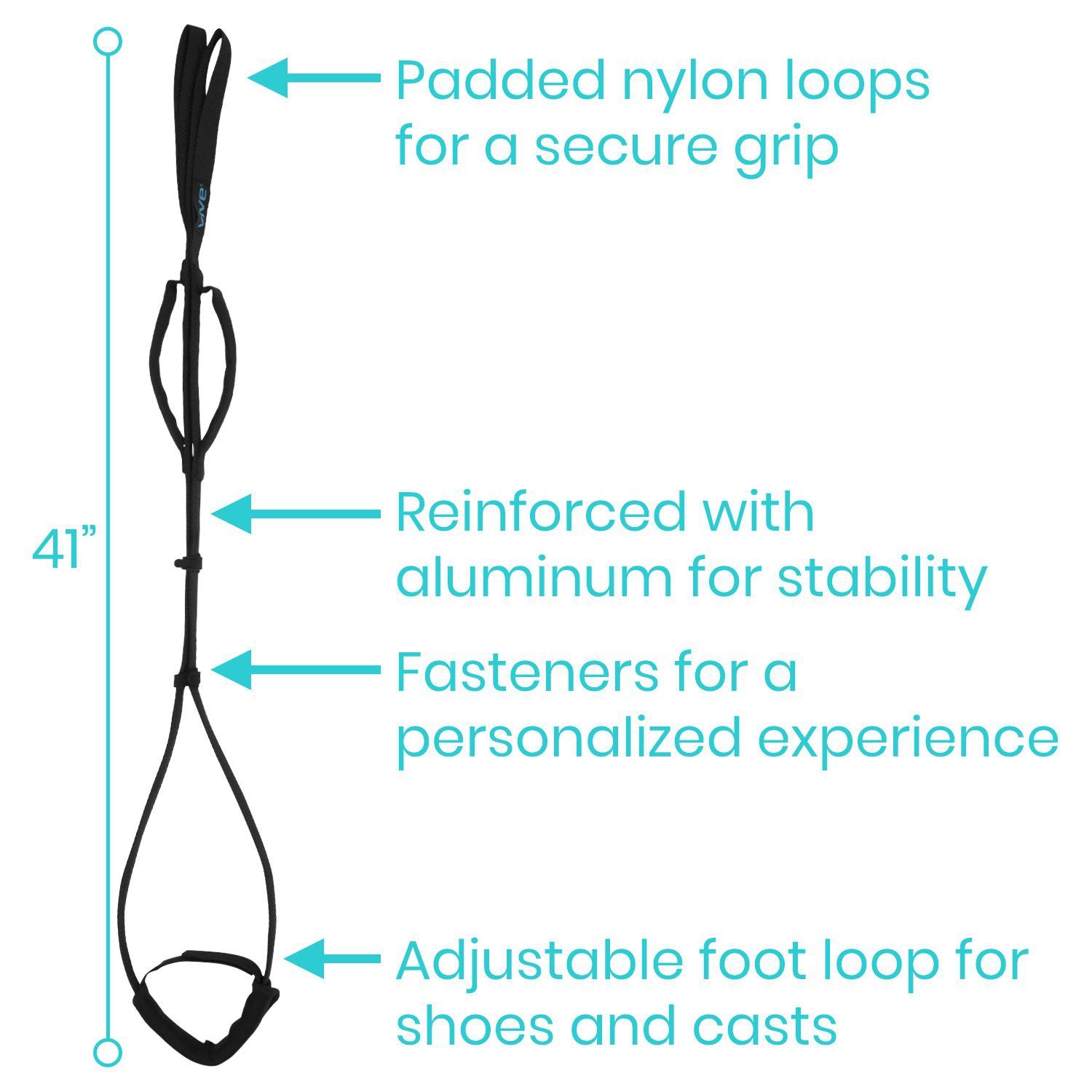 Vive Health - Proflex Strap, Reinforced, 4 Handles, Adjustable Foot Loop