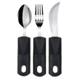 Vive Health - Adaptive Utensil Set, Wide, Non-Weighted Fork, Spoon, Knife, Dishwasher Safe