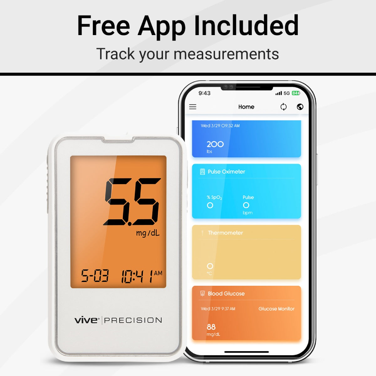 Vive Health -  Blood Glucose Monitor Kit