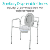 Vive Health - Commode Liners with Absorbent Pads, Universal Size, 24 Pack