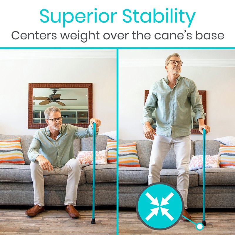 Vive Health - Folding Offset Cane, 250 lbs Weight Capacity