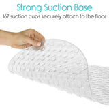 Vive Health - 26” Oval Bath Mat, Nonslip Suction Cups, Blue PVC