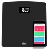 Vive Health -  Smart Digital Tempered Glass Scale with LED display and Smart App