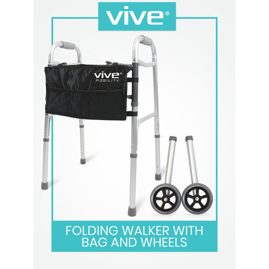 Vive Health - Folding Walker, Supports up to 250lbs