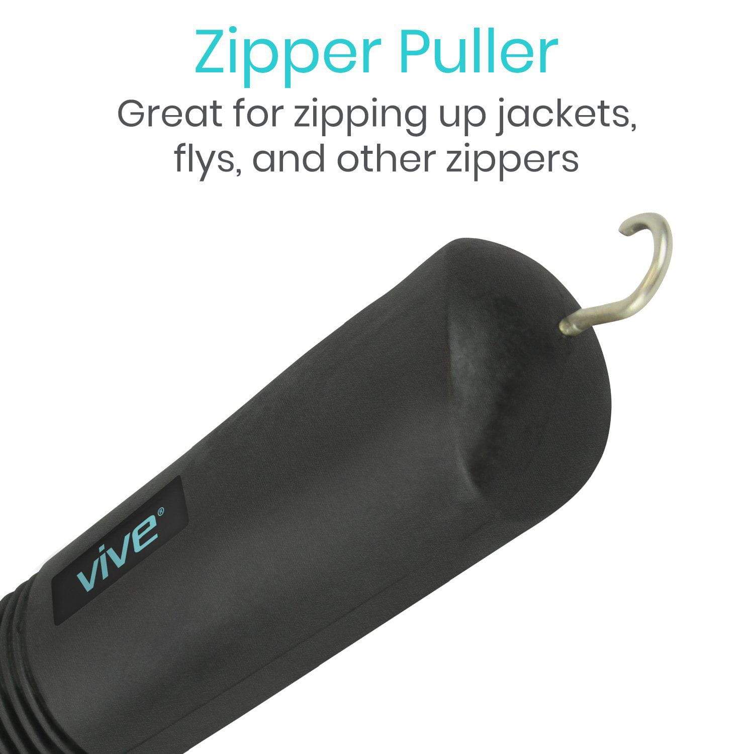 Vive Health - Button Hook w Zipper pull, Wire Loop