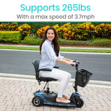 Vive Health - 3 Wheel Mobility Scooter, 12.4 Miles Range, 265lbs Weight Capacity