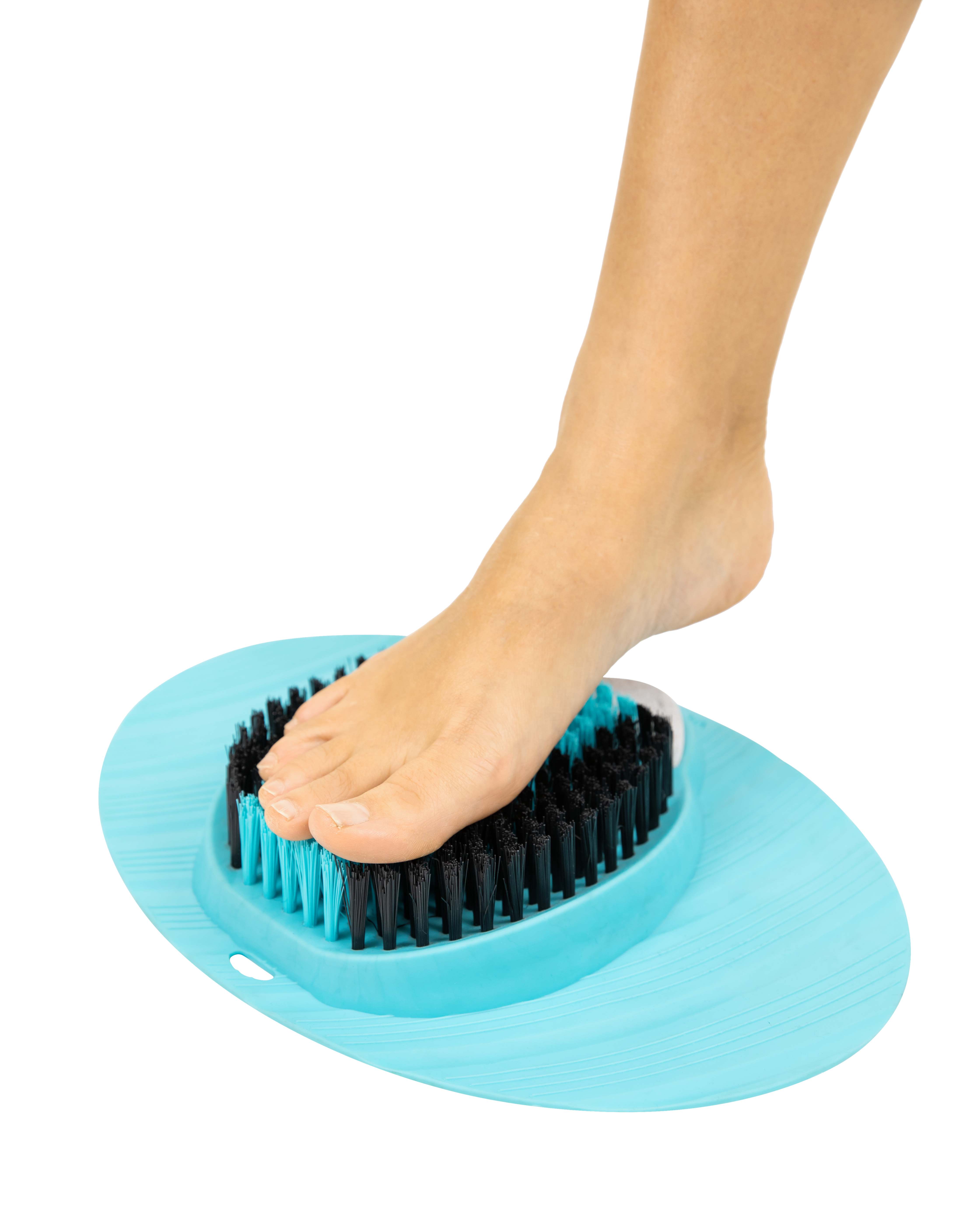 Vive Health - 13" X 9", Single Use, Foot Scrubber with Soft/Stiff Bristles and Pumice Stone, Grey