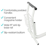 Vive Health - Stand Alone Toilet Rail w/ Magazine Rack, Aluminum Padded