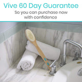 Vive Health - 17” Body Brush with Soft Nylon and Stiff Boar Bristles, Waterproof