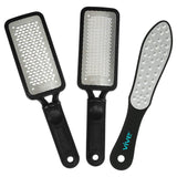 Vive Health - Pedicure Foot File Set, 3 Coarseness Grades, Stainless Steel with Carry Bag