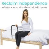 Vive Health - Compact Bed Rail with Dropdown Feature, Anchor Strap, Fits Any Bed