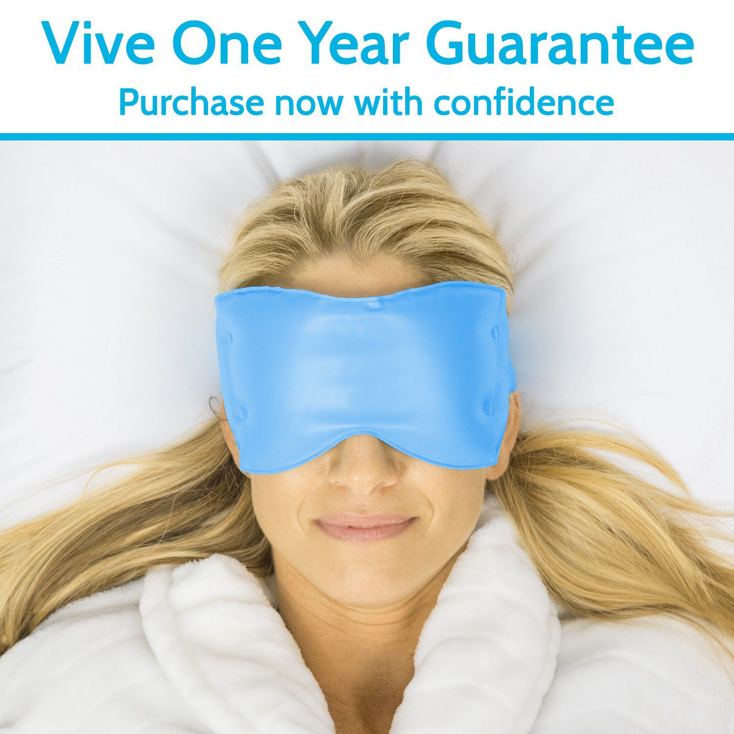 Vive Health - Ice Eye Mask, Flexible, Non-Toxic Gel with Straps, Includes 2 Round Packs