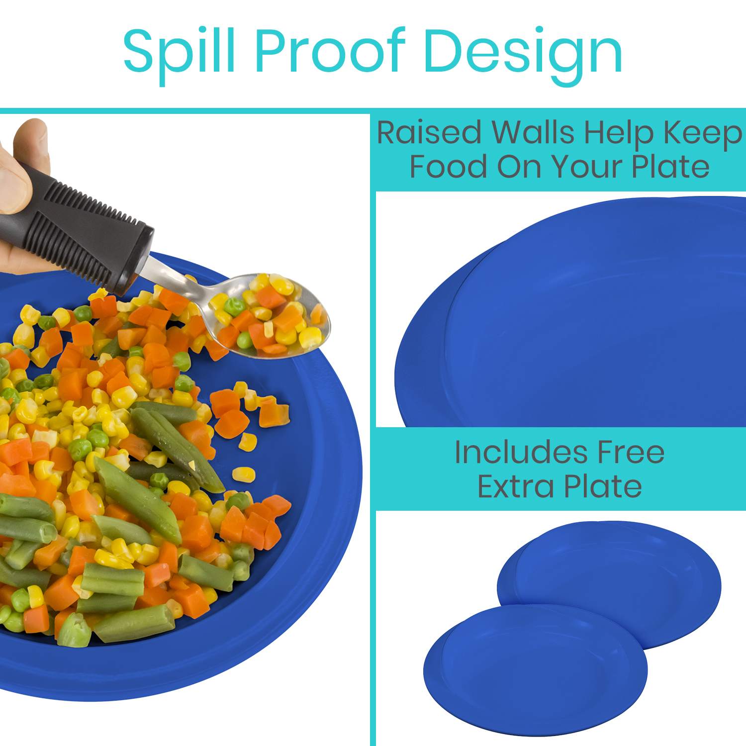 Vive Health -  Spill Proof Scoop Plate 2 Pack