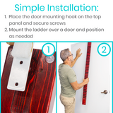 Vive Health - Wood Finger Ladder, 34 Steps, Pre-Drilled, Hanging Strap