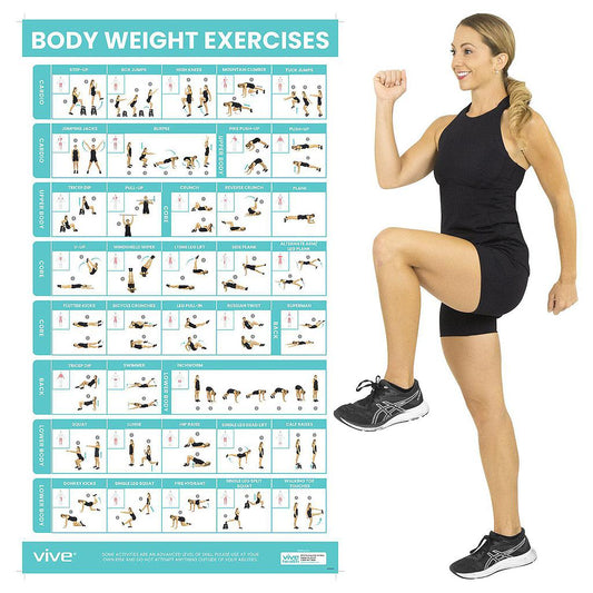 Vive Health - Bodyweight Workout Poster, Full Color, One-Sided, Laminated