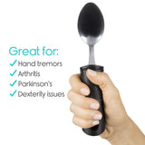 Vive Health - Adaptive Utensil Set, Wide, Non-Weighted Fork, Spoon, Knife, Dishwasher Safe