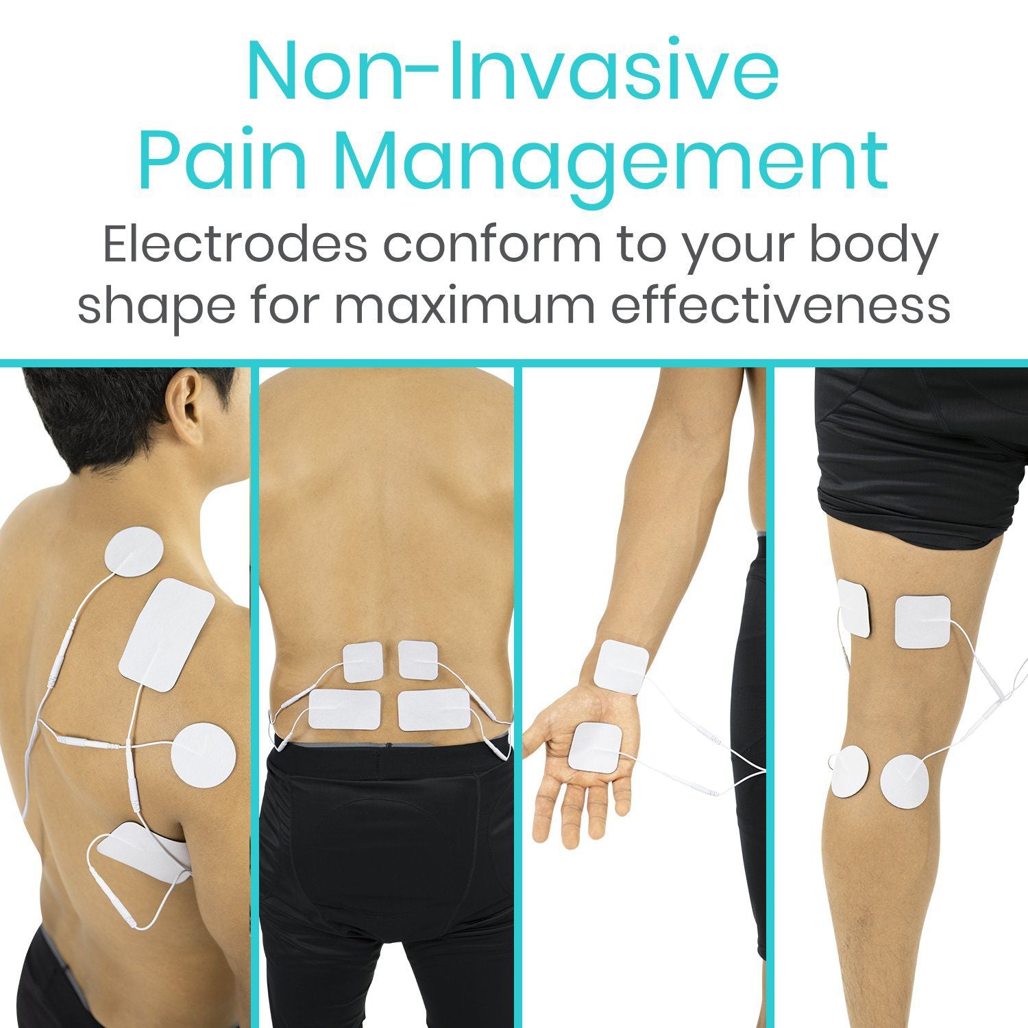 Vive Health - 8-Mode TENS Unit with LCD Display, 10 Hours Battery Life, Includes 8 Electrodes with Leads and Chargers