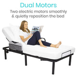 Vive Health - Open Box Electric Bed Frame, Dual Motors, Wireless Remote, USB Ports, Twin