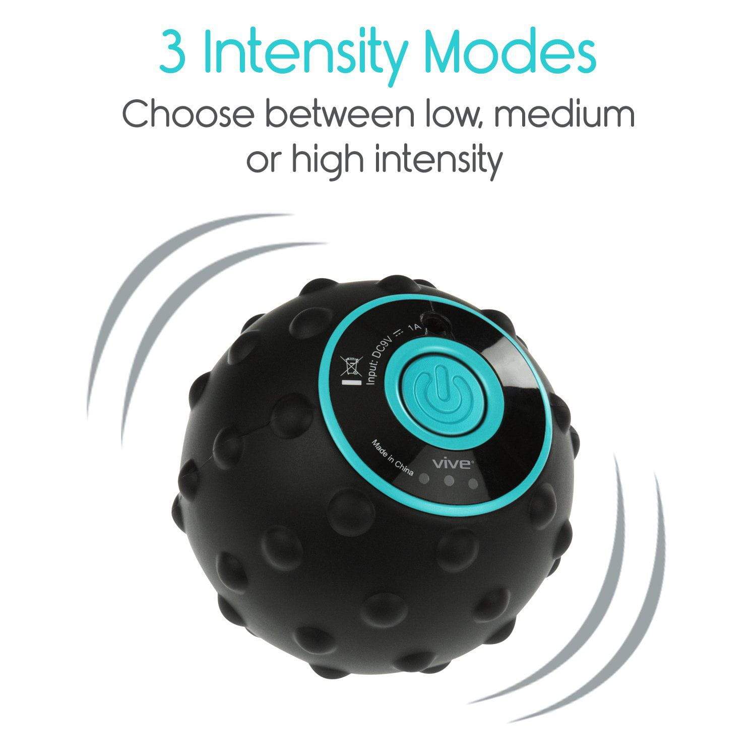 Vive Health - 3.5" Vibrating Massage Ball with Heat, Textured Silicone