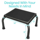 Vive Health -  9” Steel Step Stool, Supports up to 300 lbs, Black