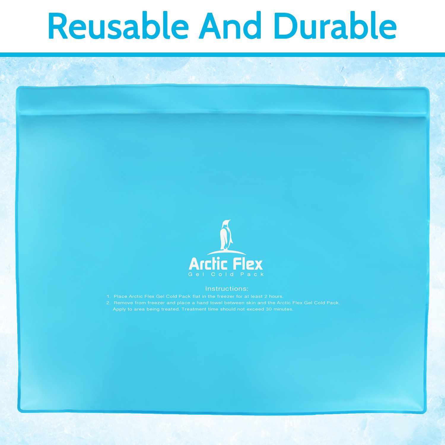 Vive Health - Ice Pack, Flexible Hot/Cold 11" x 14", Nontoxic with Elastic Strap