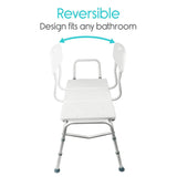 Vive Health - Bathroom Transfer Bench with Adjustable Aluminum Frame and Nonslip Design