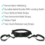 Vive Health - Transfer Belt with Leg Loops, Adjustable up to 52", 6 Handles, Metal Buckle