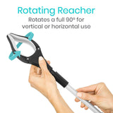 Vive Health - 32" Brushed Aluminum Claw Rotating Reacher Grabber