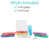Vive Health - 7-Day Stackable Pill Organizer with Pill Cutter, Four Sections Each