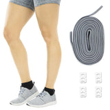Vive Health - Elastic Shoe Laces, No-Tie Option, 6mm Standard Flat, Two Pairs with Clips
