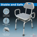 Inno Health | 16.5" x 13.5 Swivel Shower Chair with 300 lbs. Weight Capacity | INSWVL1