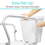 Vive Health - Toilet Safety Frame with Crossbar, 26.5” Wide Nonslip Rails, Supports Up to 300 lbs